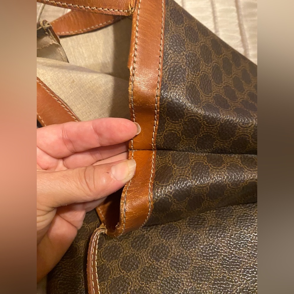 Celine - VINTAGE - GUC - Macadam Brown Patterned Tote - Picture 13 of 16